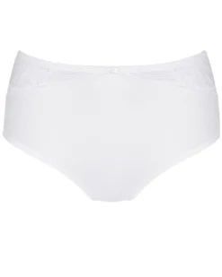 Culotte Maxi Taille Haute Triumph Modern Lace+Cotton (Blanc) -Aubade Lingerie Boutique culotte maxi taille haute triumph modern lacecotton blanc 2