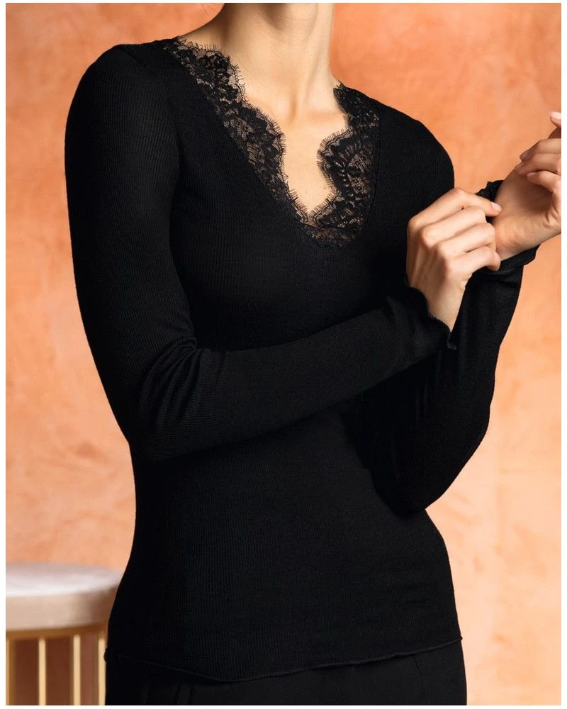 Tee-shirt Manches Longues Bien-être Lise Charmel Plaisir Caresse (Noir)