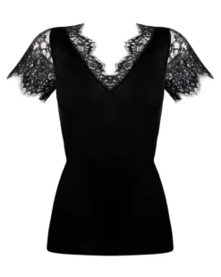 Top Manches Courtes Bien-être Lise Charmel Plaisir Caresse (Noir) -Aubade Lingerie Boutique top manches courtes bien etre lise charmel plaisir caresse noir 2